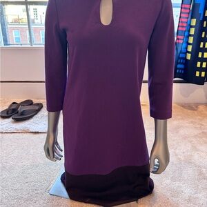 Womens New York & Company Dress Purple Stretch Sz XS Extra Small Knee Length